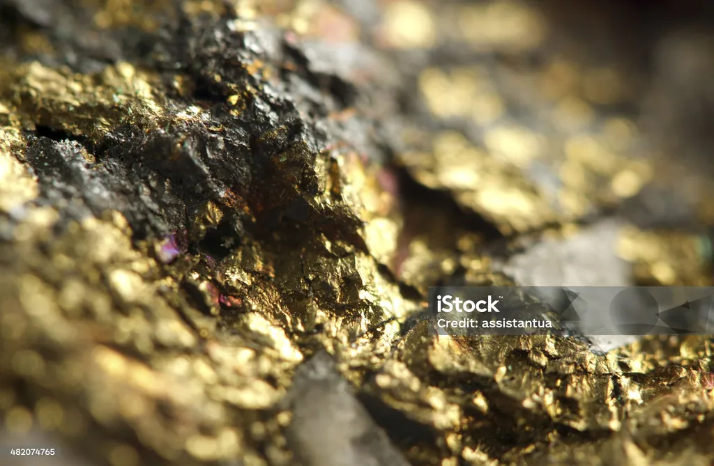 Close-up of gold ore